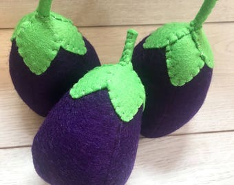 Pretend Play Felt Food Vegetable Egg Plant