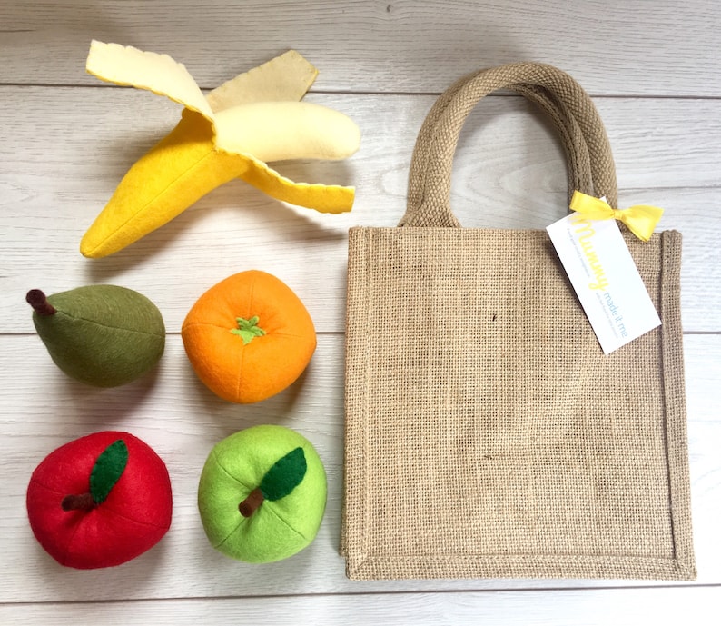 Pretend Play Felt Food Fruit Collection With Mini Jute Etsy