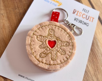 Felt Biscuit Keyring - Oreo, Jammie Dodger, Custard Cream