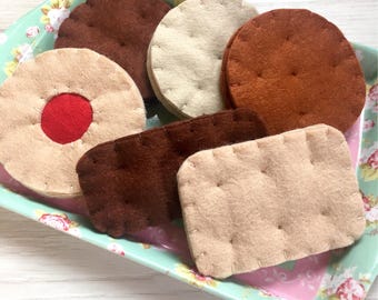 Felt Pretend Play Food Biscuit Selection with Gift Box