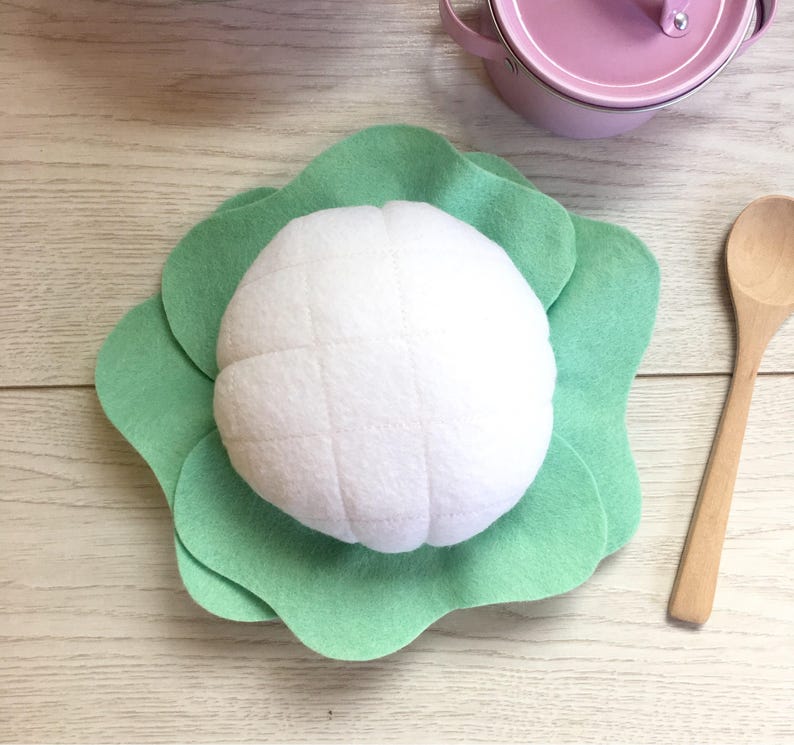 Felt Pretend Play Food Cauliflower image 3