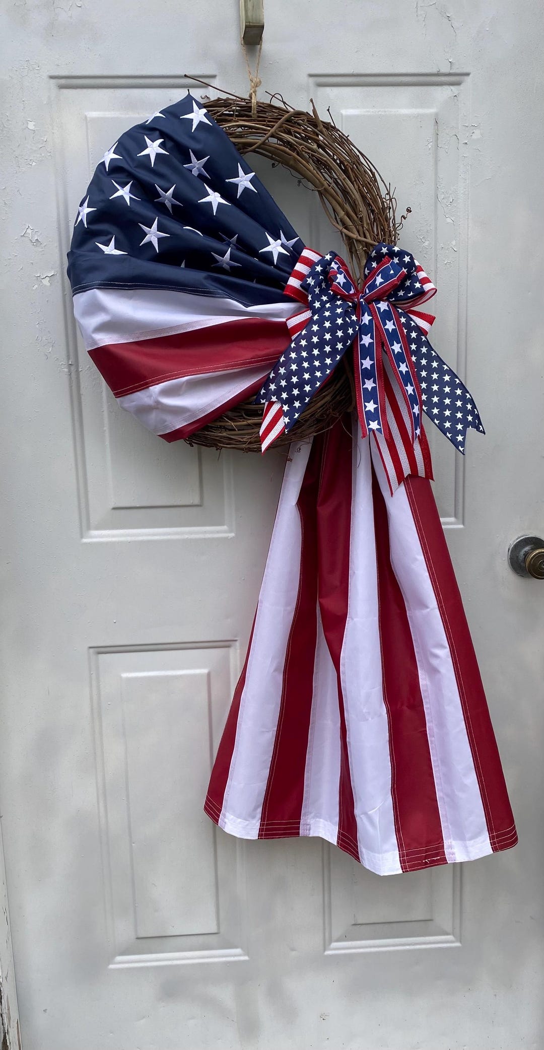 American Flag Patriotic Wreath July 4th Patriotic Flag Door Decor Flag ...