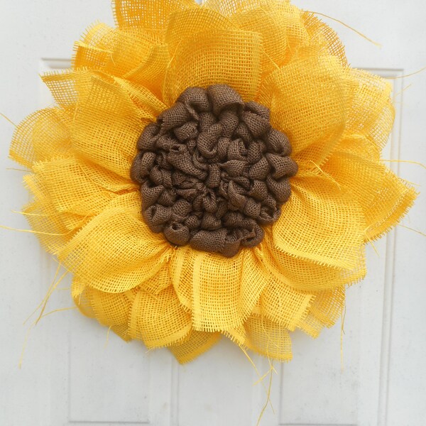 Sunflwoer Paper Mesh Wreath Sunflower  wreath Fall wreath Fall door decor Sunflower decor Summer sunflowerwreath Ready to ship