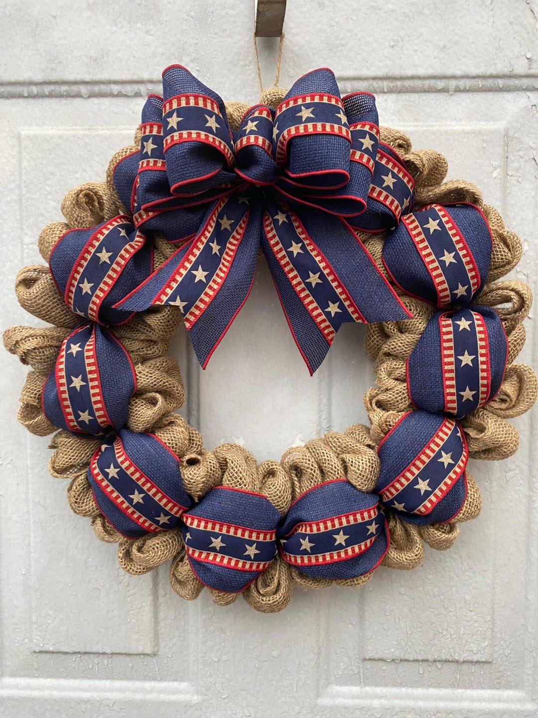 Patriotic Wreath Front Door, Americana Wreath, Rustic Americana ...