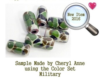 Military Camouflage, Enamel Frit, Glass Frit, for Copper, Gold, Silver, PMC  using torch fired or kiln fired processes I Love Enamels.com