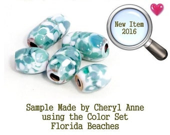 Florida Beaches, Enamel Frit, Glass Frit, for Copper, Gold, Silver, PMC artists using torch fired or kiln fired processes I Love Enamels.com