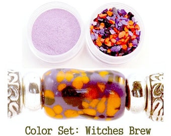Halloween-WITCHES BREW, Enamel Frit, Glass Frit, for Copper, Gold, Silver, PMC using torch fired or kiln fired processes I Love Enamels.com