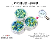 Paradise Island, Enamel Frit, torch fired, kiln fired, enamel art, enamel jewelry, enamel tools, enamel supplies I Love Enamels.com
