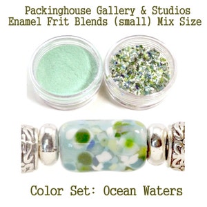 Ocean Waters Small Enamel Frit Blends for Torch Fired Copper Enamel Beads for Artists, Metalsmiths & Enamelist Color: Ocean Waters image 1