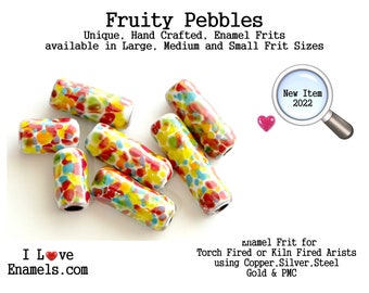 Fruity Pebbles, Enamel Frit, Glass Frit, for Copper, Gold, Silver, PMC artists using torch fired or kiln fired processes I Love Enamels.com