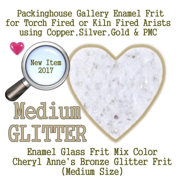 Bronze Enamel Glitter Frit, Medium Size Glitter, Enamel Frit, Glass Frit, for Copper, Gold, Silver, Steel,PMC. Packinghouse Gallery