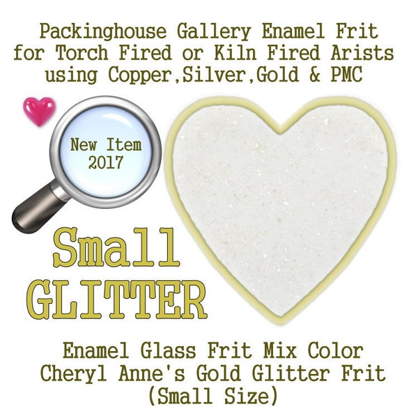 Gold Enamel Glitter Frit, Small Size Frit, Enamel Frit, Glass Frit, for Copper, Gold, Silver, PMC. Thompson Enamel, Packinghouse Gallery