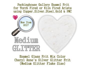 Silver Enamel Glitter Frit, Medium Size Frit, Enamel Frit, Glass Frit, for Copper, Gold, Silver, Steel,PMC. Packinghouse Gallery