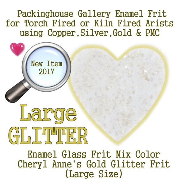 Gold Enamel Glitter Frit, Large Size Frit, Enamel Frit, Glass Frit, for Copper, Gold, Silver, PMC. Thompson Enamel, Packinghouse Gallery