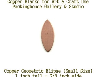Copper Geometric Elipse Small Size blank metal cut out made of copper for metal working, enameling and jewerly making
