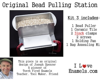 Bead Pulling Station, Kit 3, 3 inch clamps, no mandles Torch Fired Enamel work station Original by Joe Spencer,