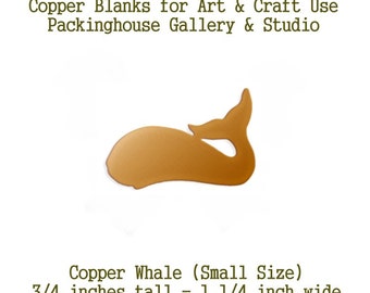 Small Whale Copper, Metal Blanks, for earrings, Metal Stamping Blanks, works will with enamel paints, torch, kiln fire