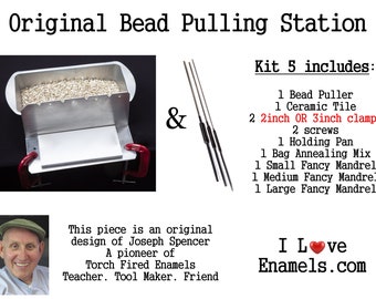 Bead Pulling Station, Kit 5, Torch Fired Bead Making Enamel work station, Enamel Tools, includes 3 fancy mandrels, Original by Joe Spencer,