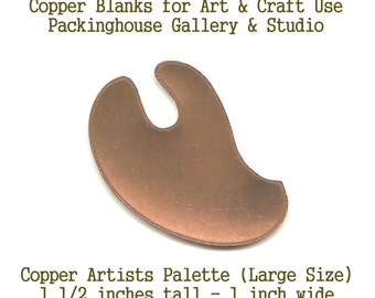 Copper Artist Palette Large Size blank metal cut out made of copper for metal working, enameling and jewerly making