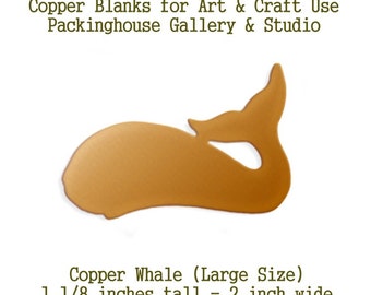Large Whale, Copper Whale, Copper Blank Whale, Stamping Blank Whale, Enameling Jewelry Whale, Sealife Jewerly, Ocean Whale, Enamel Whale