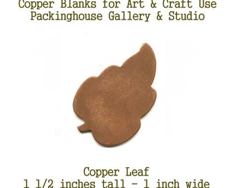 Copper Leaf Blank Shape cut outs made of copper for metal working, enameling and jewerly making