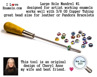 BML Large Hole Bead Mandrel #1, Torch Fired Bead making mandrel great 4 Leather  Pandora bead makers, Original by cheryl anne, ILoveEnamels