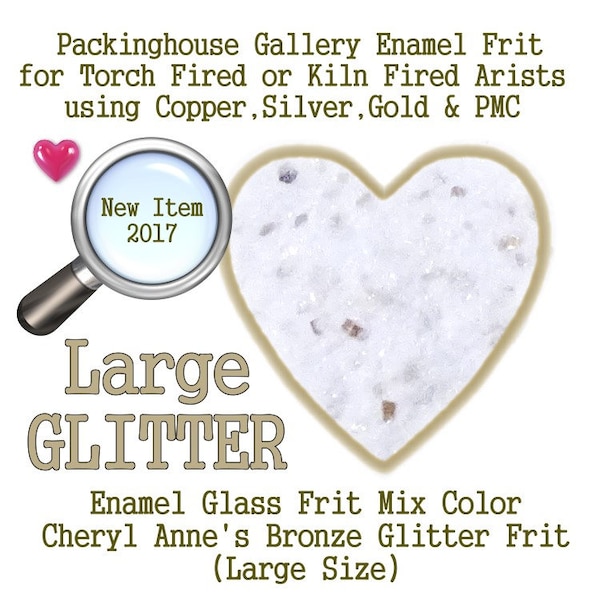 Bronze Enamel Glitter Frit, Large Size Glitter, Enamel Frit, Glass Frit, for Copper, Gold, Silver, Steel,PMC. Packinghouse Gallery