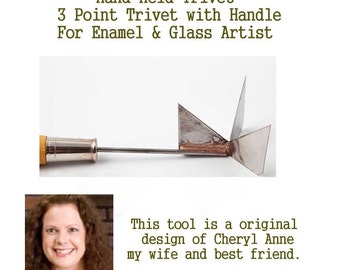 ECT Three Point Trivet for metal working artist Torch Fired Hand held trivet  (3 Prong) to use in torch fired enamels