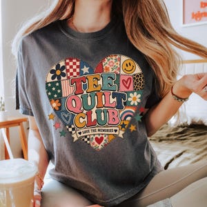 Quilter Shirt, Retro Patchwork Graphic Tee, Quilting Lover Shirt, Sewing Gift for Quilter, Quilt Club Tee, Cute Crafter Shirt