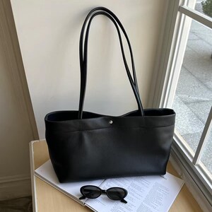 Torba typu tote z najwyższej jakości skóry bydlęcej, torebka na ramię ze skóry naturalnej, minimalistyczna torebka, pojemna torba na co dzień
