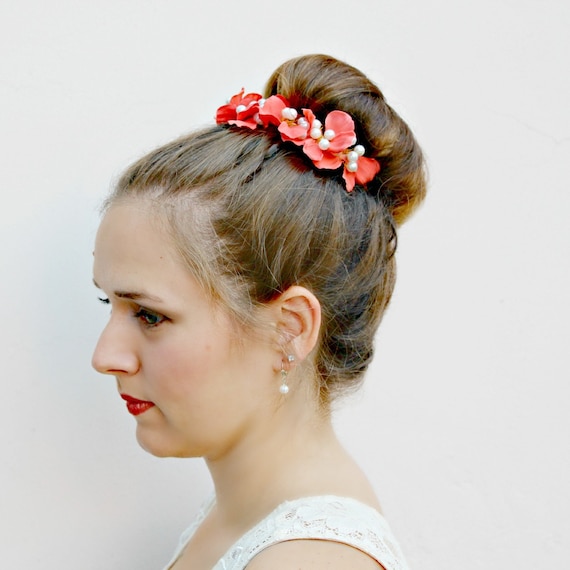Coral Siren Colorful Bun Belt Flower Crown For Hair Bun Etsy