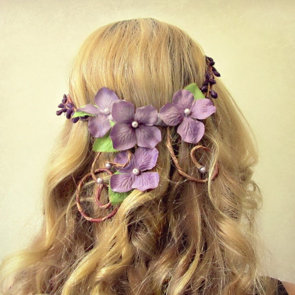 RESERVED for Melanie - Rapunzel - cascading romantic flower crown in lavender