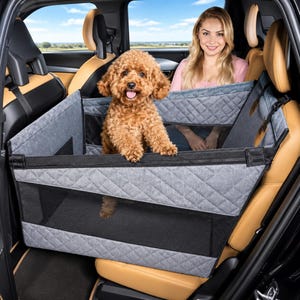 Coprisedile per auto per cani impermeabile, amaca/cuccia per sedile posteriore, tappetino da viaggio antigraffio per animali domestici con tasca in rete, adatto a cani di tutte le taglie.
