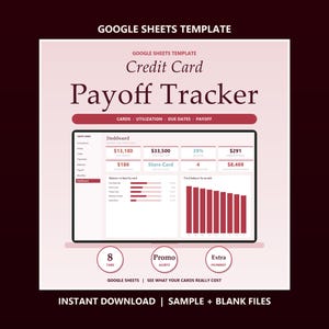 Kalkylblad för kreditkortsbetalningsspårning, saldo, utnyttjande, förfallodatum (Google Sheets)