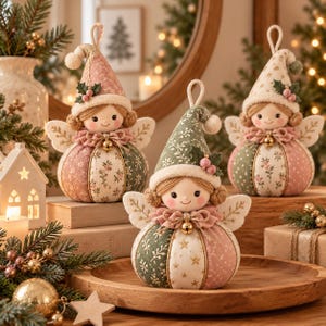 Christmas Angel Sewing Pattern PDF | Fabric Tree Ornament, Whimsical Holiday Doll