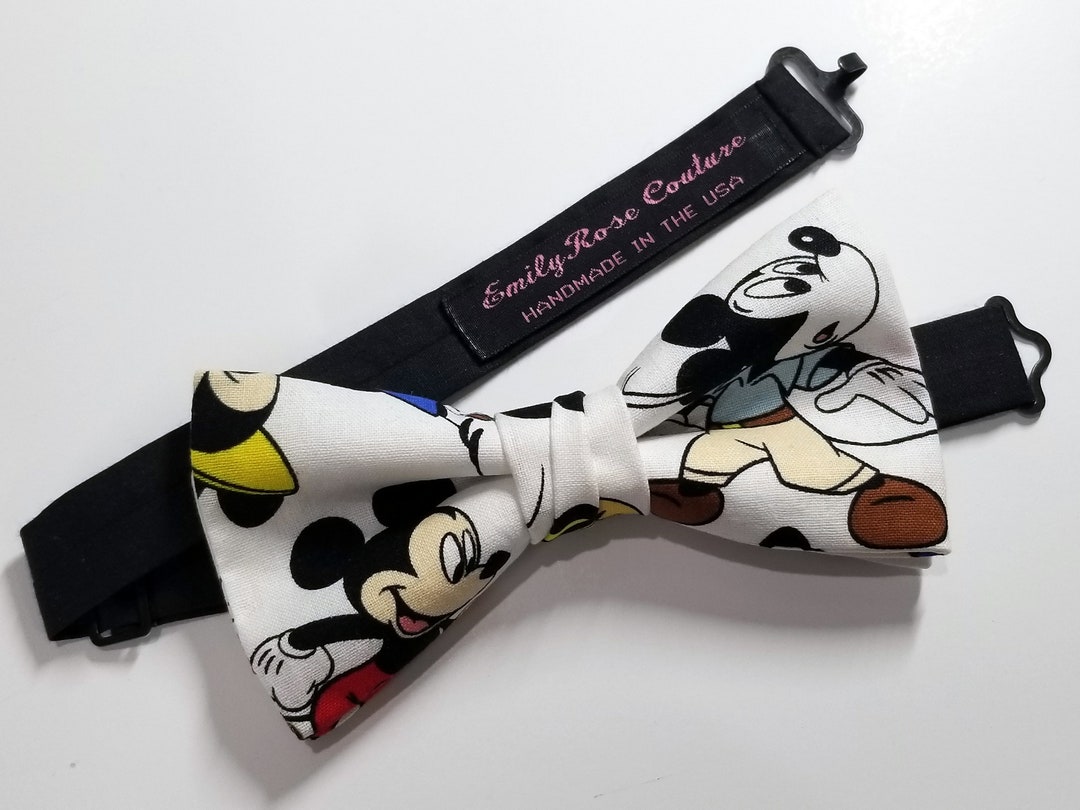 Disney Inspired Mickey Bow Tie Mickey Mouse Pre Tied Bow Tie - Etsy