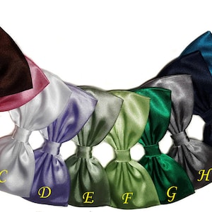 Satin Hair Bows- So many colors to choose: Brown- Light Pink- White- Lavender- Jade- Lime green- Emerald-  Hair Bows