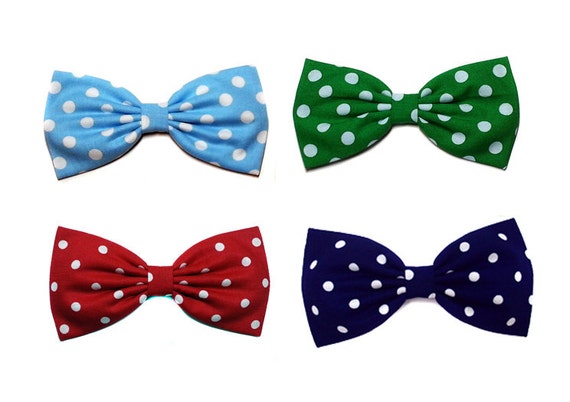 Polka Dot Hair Bow Pin Up Hair Accessories Red Polka Dot Etsy