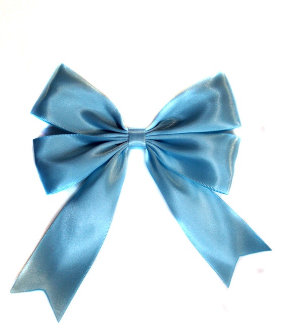 Haarschleife Damen – Hellblau, Große Satin-Schleife, Mit Metallclip, Für Langes Haar & Hochsteckfrisuren