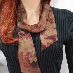 Skinny Scarf- Super Long- Metallic Copper Floral Scarf- Lightweight- Head Wrap- Headband- Neck Tie- The Must Have!