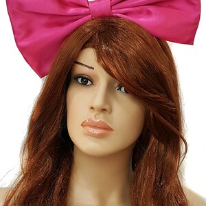 Giant Extra Large Satin Alice and Wonderland Inspired Hair Bows Kiki Delivery Services Hot Pink Red Black or Pink Cosplay image 2