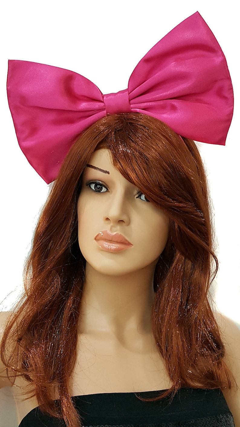 Giant Extra Large Satin Alice and Wonderland Inspired Hair Bows Kiki Delivery Services Hot Pink Red Black or Pink Cosplay image 2