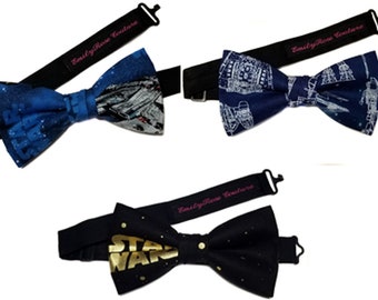 Star Wars Logos Bow Tie- Spaceships Bow Tie- Star Wars Universe Bow Tie-X-wing Fighter- Tie Fighter- Nerdy Gift- Pre Tied- Fast Shipping