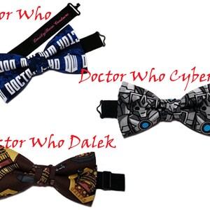 Doctor Who Bow Tie- Daleks Bow Tie- Cybermen Bow Tie-Classic Science-Fiction Bow Tie- Adjustable Neck Strap,Pre Tied-- Father and Son