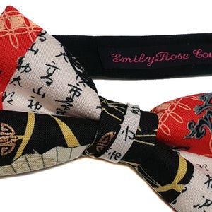 Japanese Geisha  Bow Tie- Asian Inspired Bow Tie- Pre Tied- All Size- Newborn to Adult- Father and Son- Wedding