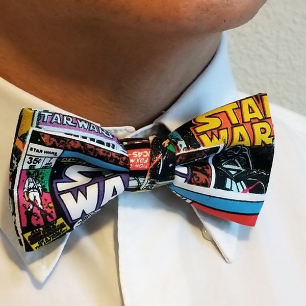 Star Wars Bow Tie--Star Wars Comic Bow Tie--Comic Book Bow Tie--Adjustable Neck Strap, Pre Tied--Comic Con, Gifts for Him