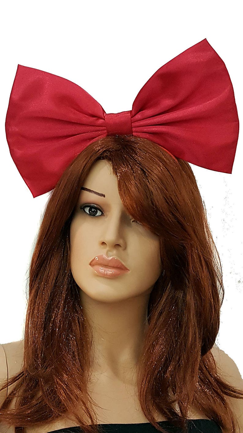 Giant Extra Large Satin Alice and Wonderland Inspired Hair Bows Kiki Delivery Services Hot Pink Red Black or Pink Cosplay image 4