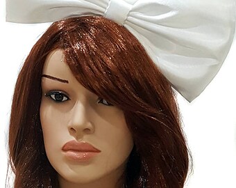 EmilyRose Couture Giant Extra Large Hair Bow Collection (Headband, White