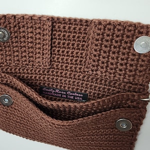 Crochet Wrist Wallet- EmilyRose Couture Crochet Clutch- Wrists Wallet- Great Gift- Brown- FAST SHIPPING
