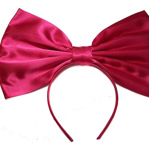 Géant Extra Large Satin Alice et Wonderland Inspiré Hair Bows Kiki Delivery Services Hot Pink Rouge Noir ou Rose Cosplay image 7